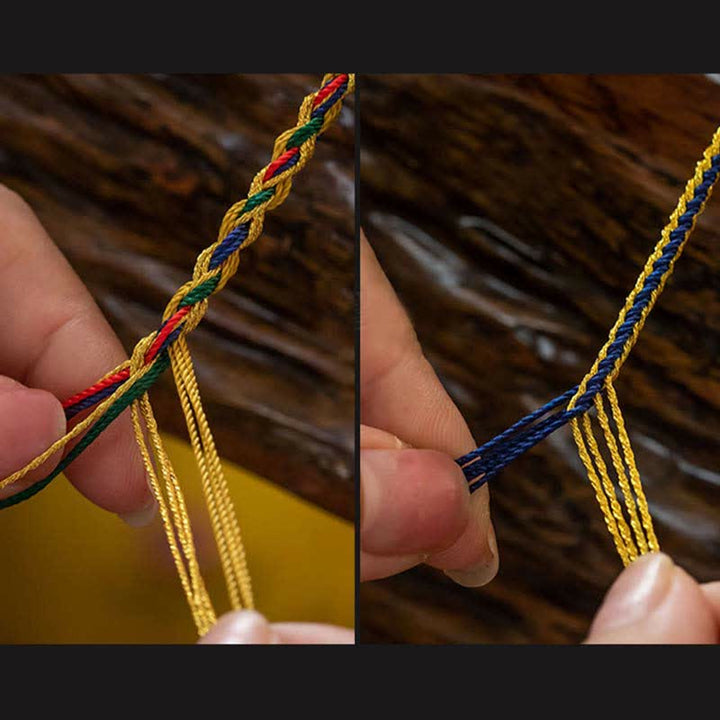Decorazione da appendere alla parete dell'auto con protezione Thangka dei cinque dei della ricchezza, realizzata a mano in Tibet