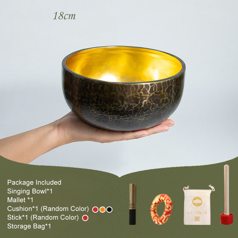Ciotola sonora tibetana per meditazione, realizzata a mano, per guarigione, yoga e mindfulness. Set di ciotole sonore. - 18 cm - image 3