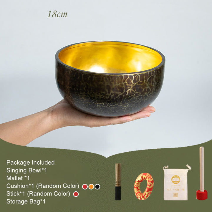 Ciotola sonora tibetana per meditazione, realizzata a mano, per guarigione, yoga e mindfulness. Set di ciotole sonore. - 18 cm - image 3
