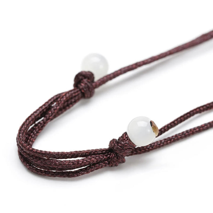 Collana con ciondolo in corda positiva con tormalina nera naturale Buddha Stones