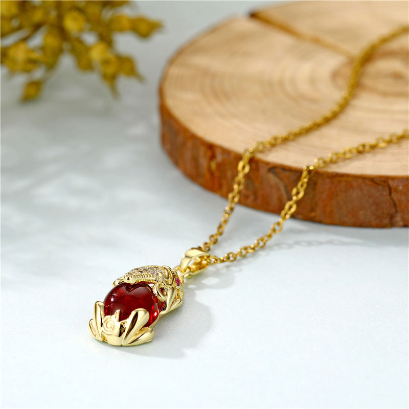 Collana della fortuna di Pixiu in granato naturale Buddha Stones - image 2