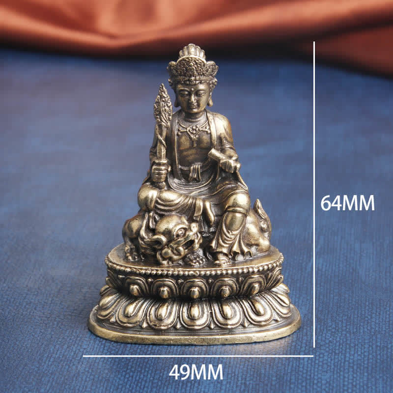 Buddha Stones Manjusri Bodhisattva Serenità Statua in rame Decorazione - image 8
