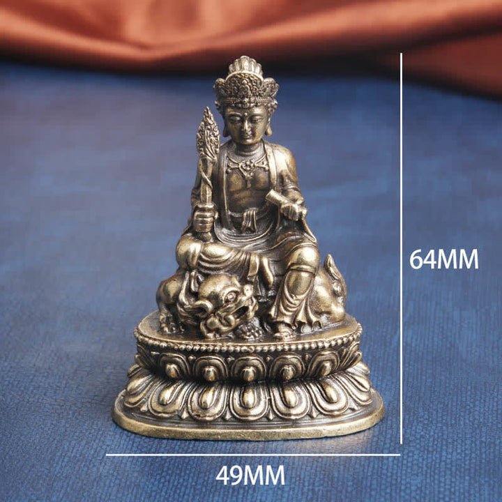Buddha Stones Manjusri Bodhisattva Serenità Statua in rame Decorazione - image 8