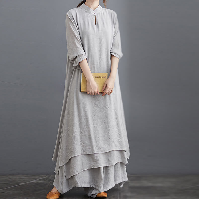 Set di abbigliamento da donna Buddha Stones dal motivo semplice per meditazione, preghiera, pratica spirituale Zen e yoga. - image 1