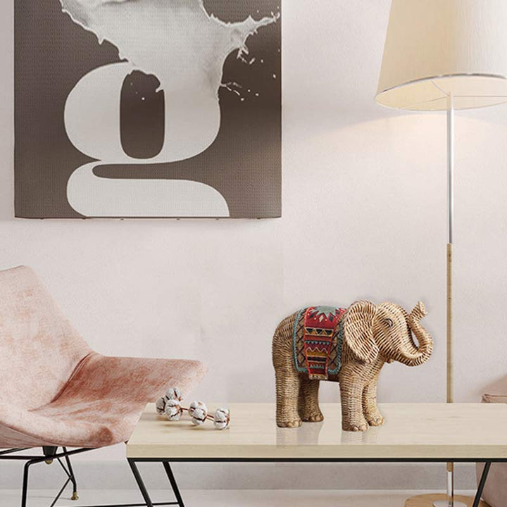 Decorazione per la casa in resina con elefante, saggezza e ricchezza