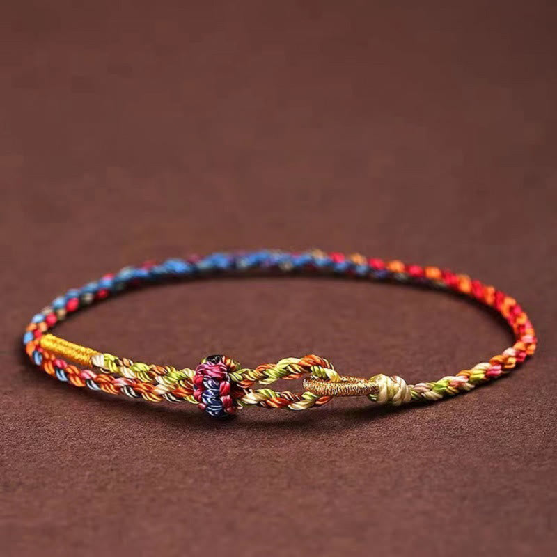 Braccialetto per bambini e adulti con corda colorata Buddha Stones fatto a mano