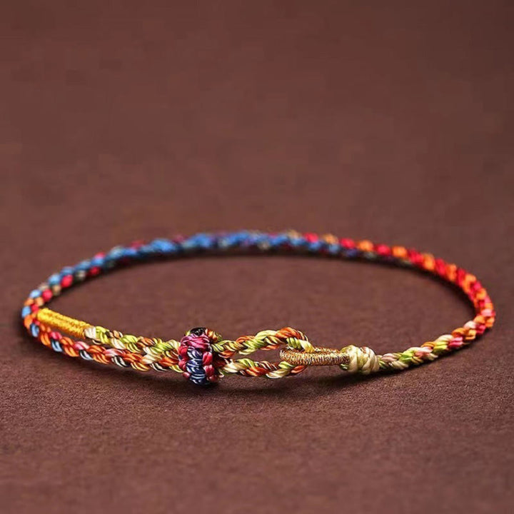 Braccialetto per bambini e adulti con corda colorata Buddha Stones fatto a mano