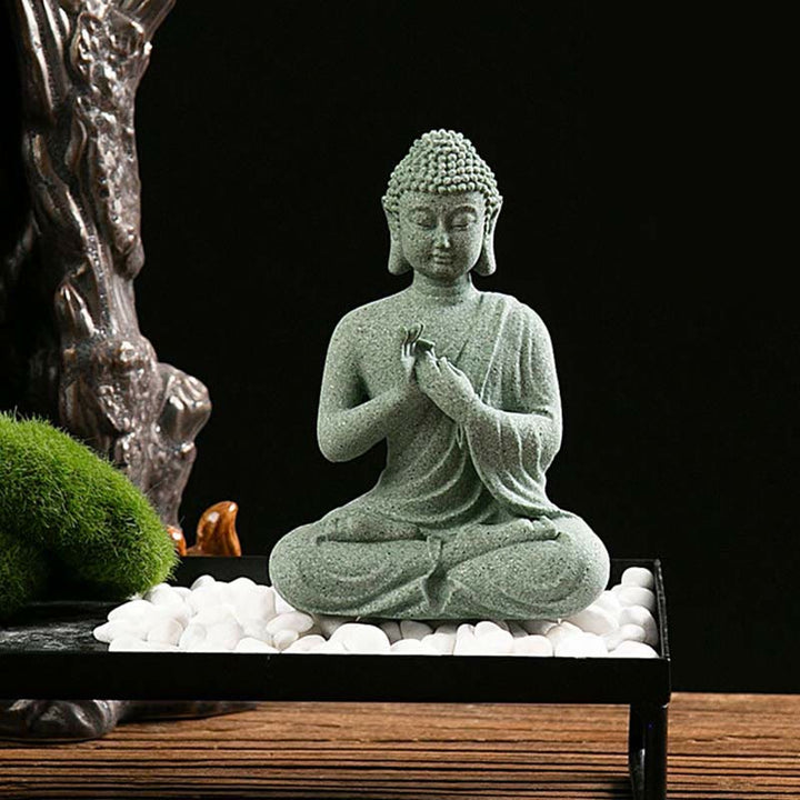 Buddha Stones Meditazione Tibetana Contemplazione Buddha Serenità Compassione Statua Figurina Decorazione