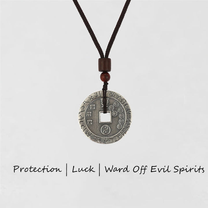 Buddha Stones Bagua Yin Yang Moneta di rame Stella Equilibrio Energia Collana Pendente - Bagua e Yin Yang - image 1