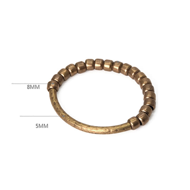 Braccialetto di perline di ottone e rame con design semplice Buddha Stones, fortuna e ricchezza