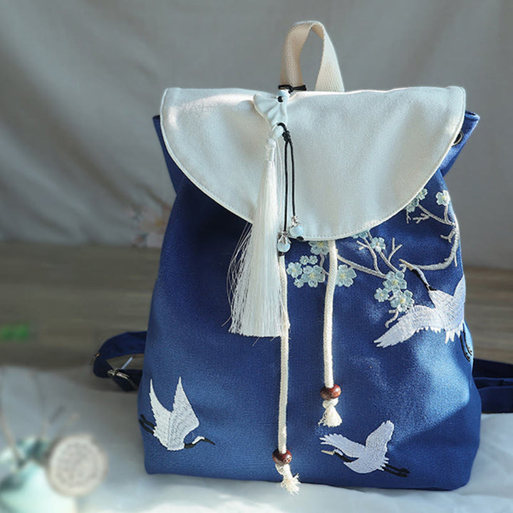 Zaino in tela di grande capacità ricamato a mano Buddha Stones - image 25