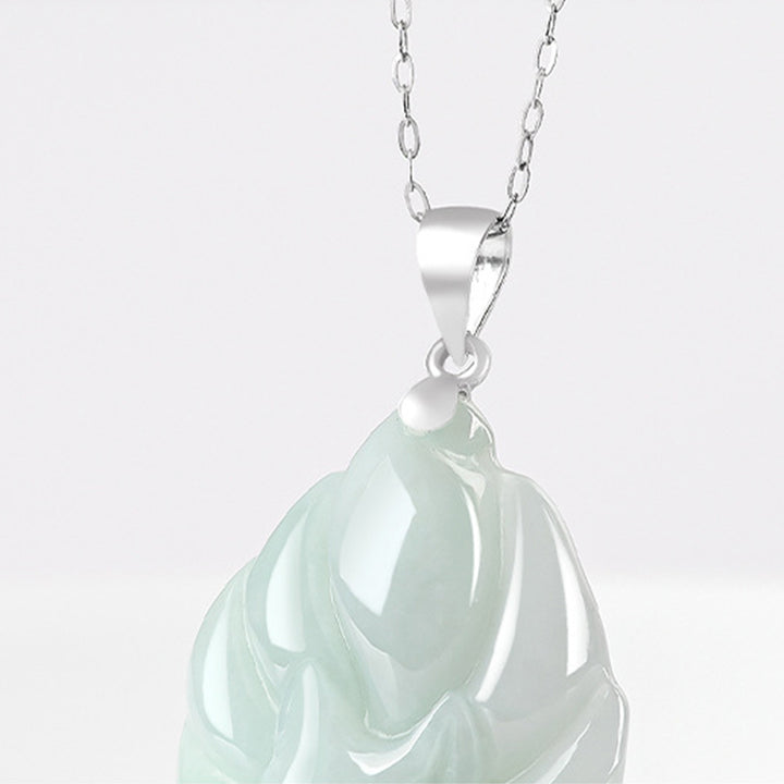 Collana con ciondolo a forma di volpe a nove code in argento sterling 925 con pietre Buddha Stones e giada naturale