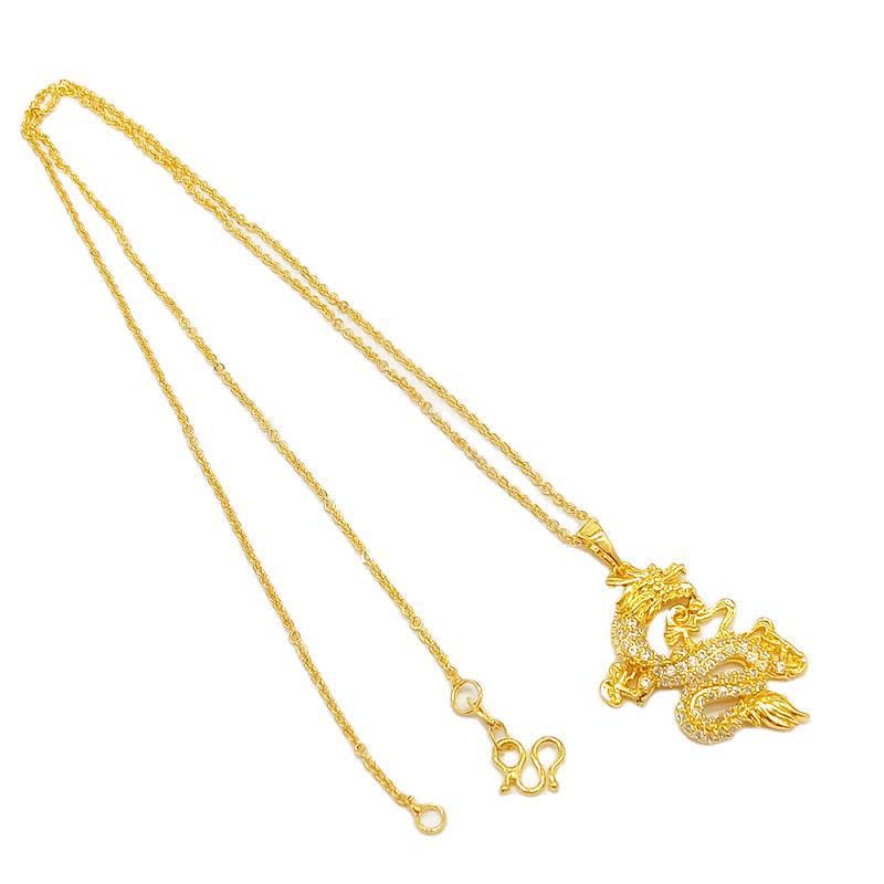 Collana con ciondolo di protezione del drago d'oro Buddha Stones - image 10