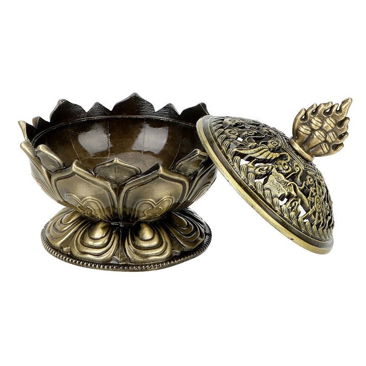 Buddha Stones Tibetano a Forma di Loto Bruciatore di Incenso Purificato