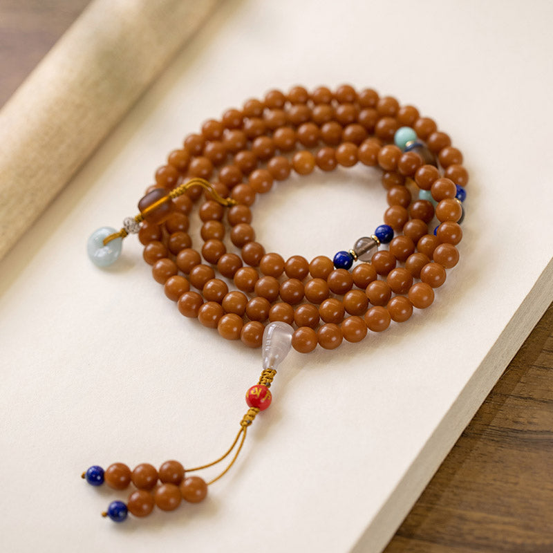 Buddha Stones 108 Perle Bodhi Seed Benedizione Meditazione Bracciale Mala
