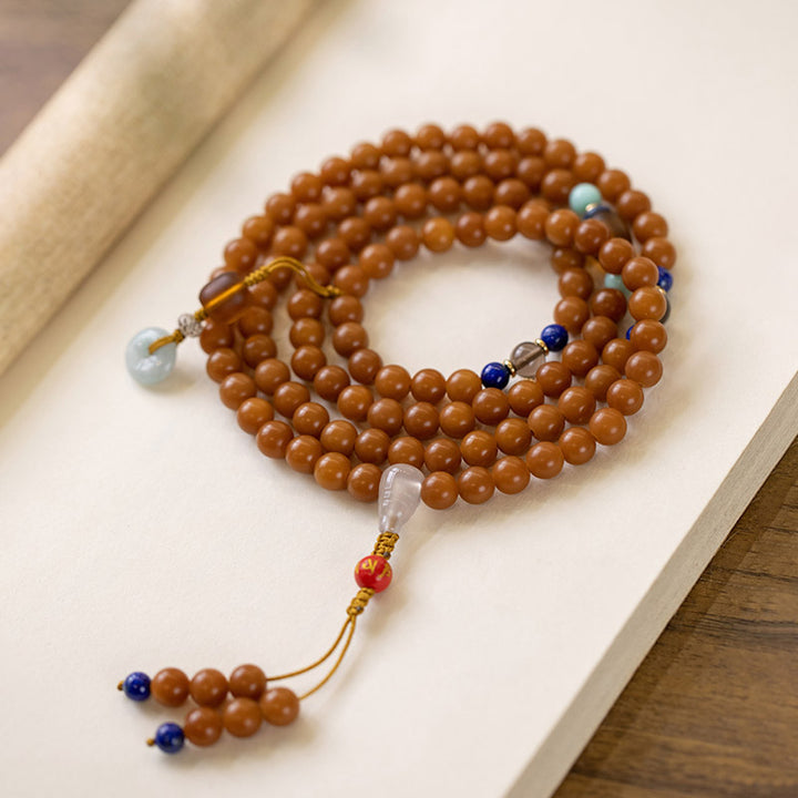 Buddha Stones 108 Perle Bodhi Seed Benedizione Meditazione Bracciale Mala