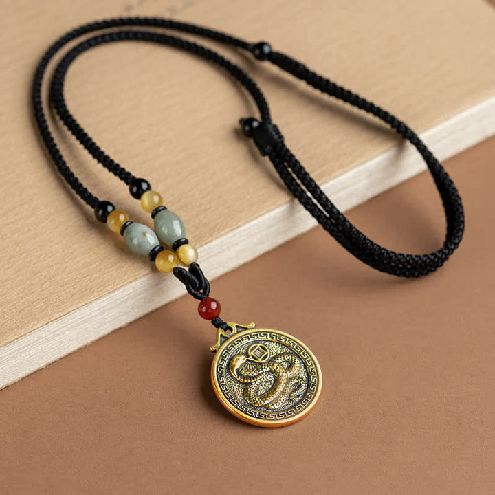Collana con ciondolo di 12 segni zodiacali cinesi, benedizione, ricchezza e fortuna - Serpente - image 18