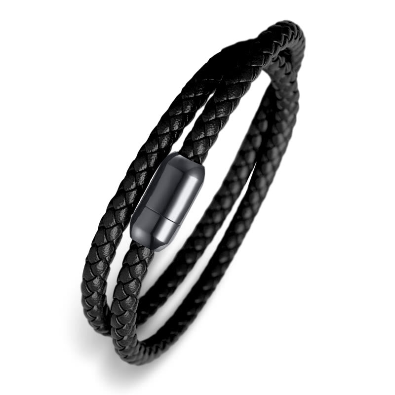 Braccialetto con fibbia magnetica di protezione in corda rossa in vera pelle Buddha Stones
