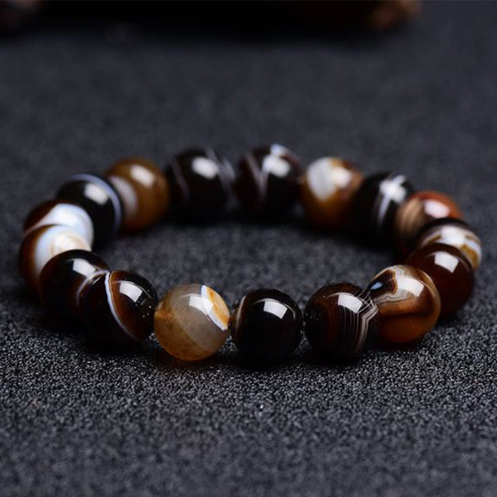 Braccialetto Buddha Stones Tibetano Sardonyx Felicità Positivo
