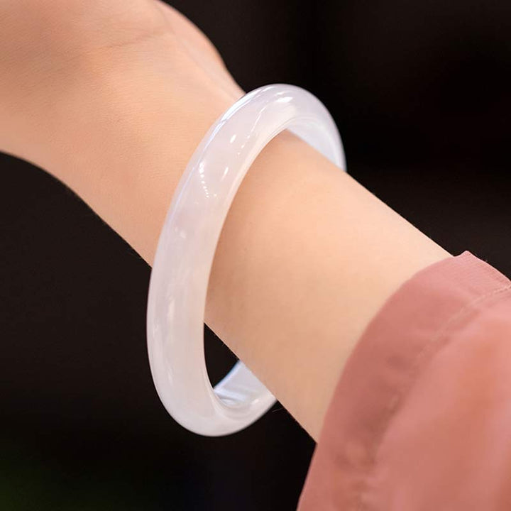 Buddha Stones Calcedonio naturale Armonia Braccialetto positivo - Bianco - 64 millimetri - image 0