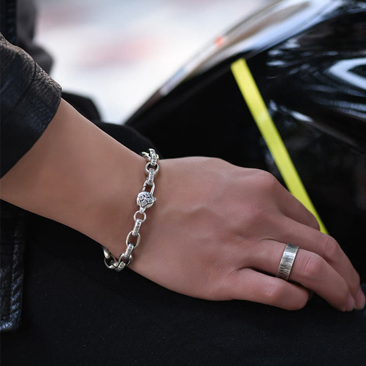 Braccialetto della saggezza inciso in rame con Buddha Stones Om Mani Padme Hum Double Dorje - image 18