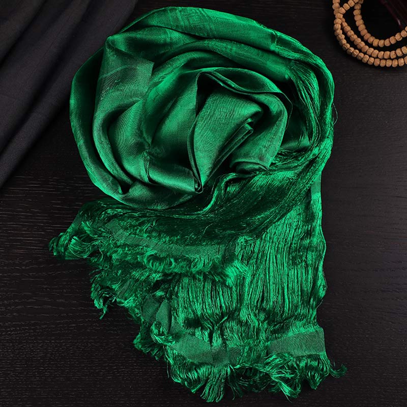 Buddha Stones Benedizione Tibetana Auspicioso 5 Colori Jacquard Khata Decorazione - Verde - image 0