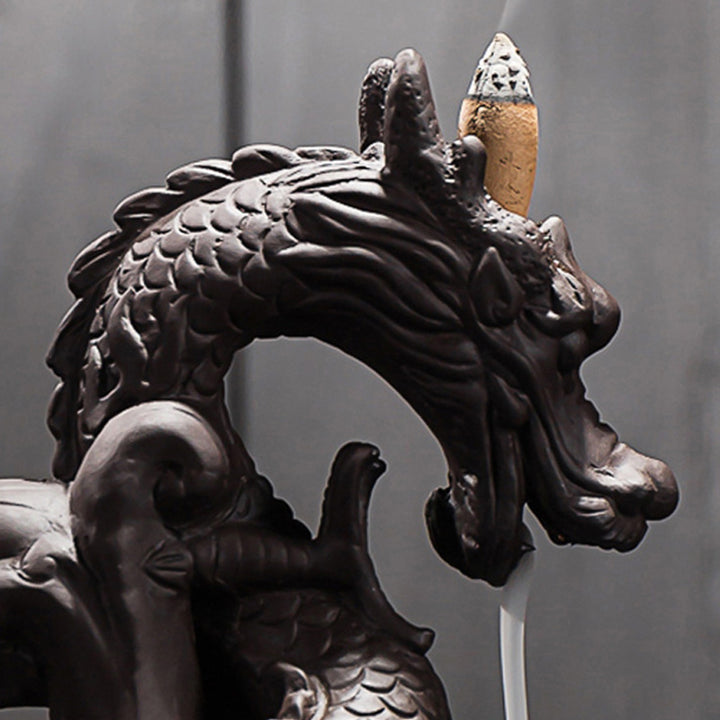Buddha Stones Decorazione bruciatore di incenso protezione drago tibetano