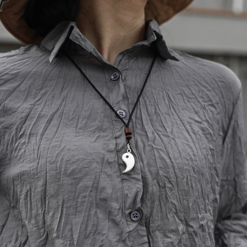Collana con ciondolo in argento sterling 990 Buddha Stones, equilibrio Yin Yang e armonia - image 10