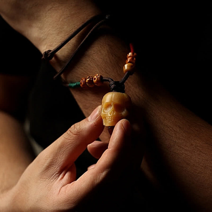 Buddha Stones Tibetano Osso di Cammello Teschio Il Signore del Cadavere Collana con Ciondolo per la Protezione della Foresta