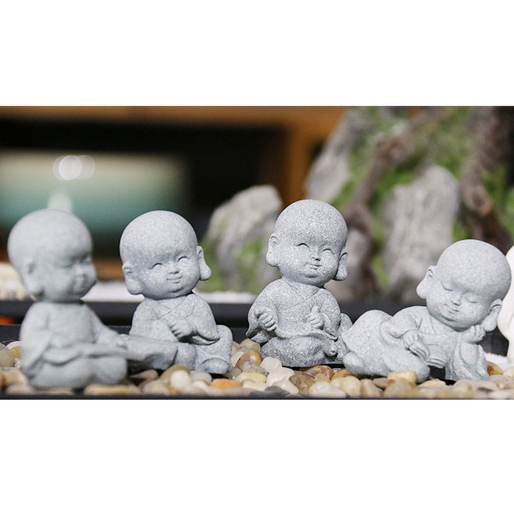 Buddha Stones Meditazione Preghiera Monaco Statua del Buddha Serenità Decorazione della casa