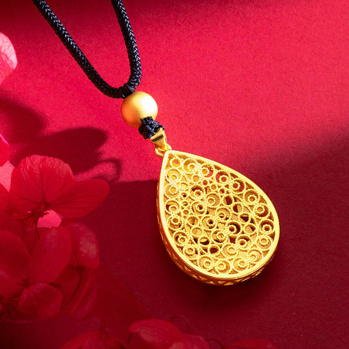 Buddha Stones Koi Fish Fiore di Loto Foglia Rame Fortuna Collana Pendente - image 6
