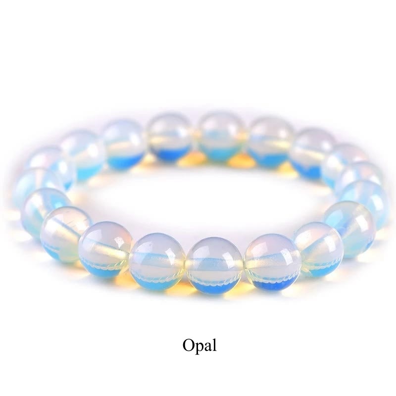 Braccialetto di perle curative in quarzo naturale Buddha Stones - 8 millimetri - Opale - image 13