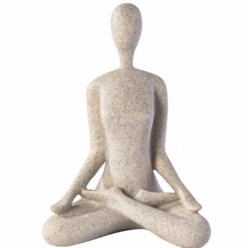 Scultura in resina di statuetta spirituale astratta di yoga che medita esercizio decorazione da scrivania