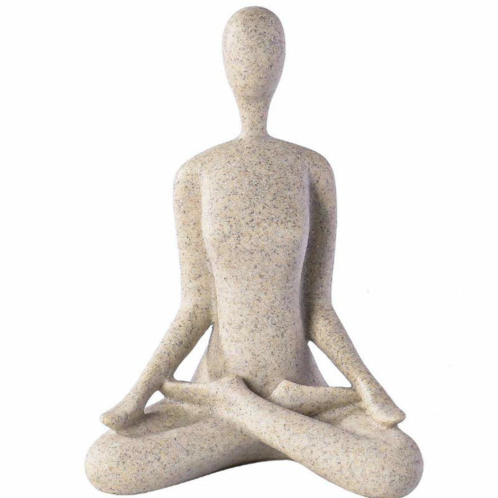 Scultura in resina di statuetta spirituale astratta di yoga che medita esercizio decorazione da scrivania