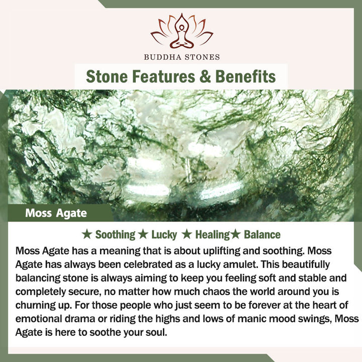 Bracciale Buddha Stones Moss Agate Lucky Balance
