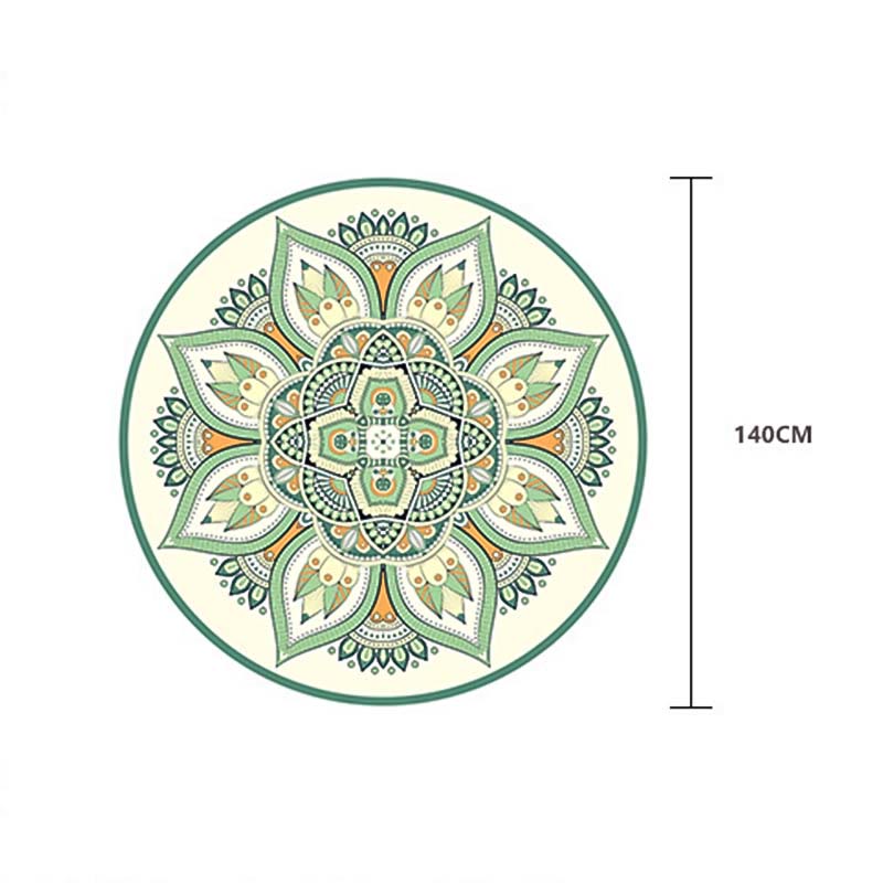 Buddha Stones Tibetano Lotus Mandala Illuminazione Pieghevole Tappetino da Yoga in Gomma Naturale Decorazione