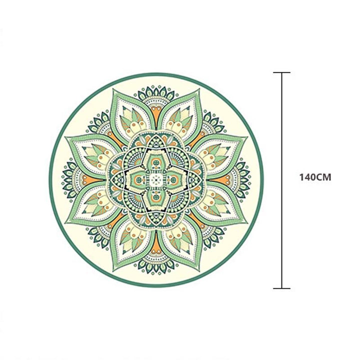 Buddha Stones Tibetano Lotus Mandala Illuminazione Pieghevole Tappetino da Yoga in Gomma Naturale Decorazione