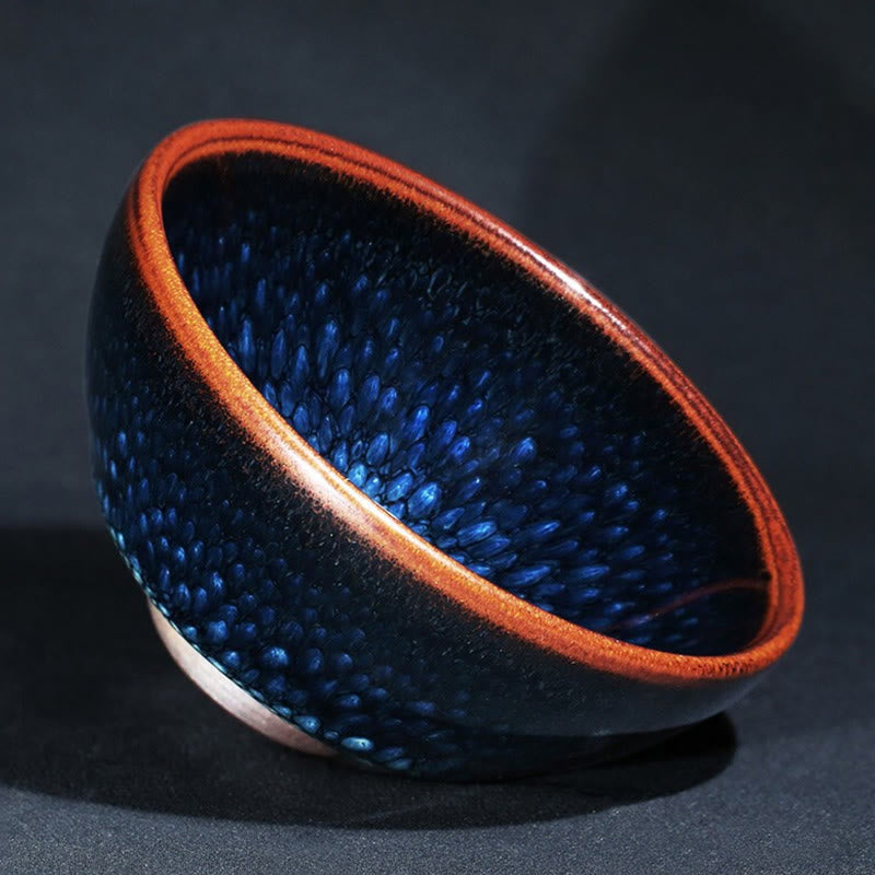 Buddha Stones fatto a mano blu francolino macchia cinese Jianzhan tazza da tè in ceramica Kung Fu tazza da tè ciotola