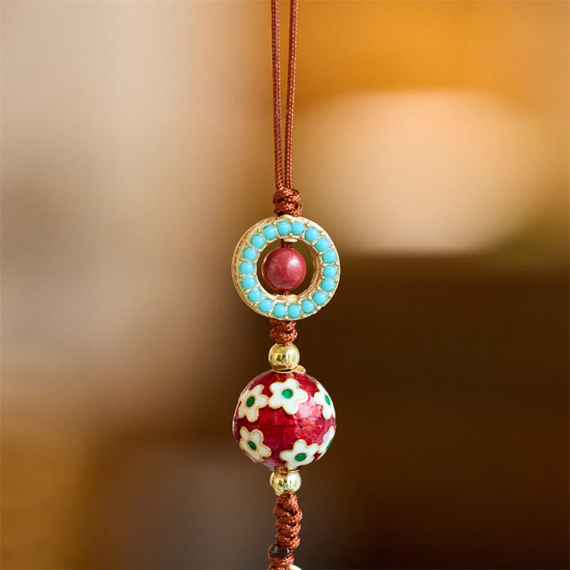 Buddha Stones Wu Lou Zucca Fu Carattere Tai Sui Amuleto Fortuna Telefono Appeso Decorazione Portachiavi