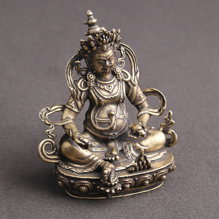 Buddha Stones Jambhala Bodhisattva Figurina Serenità Statua di Rame Decorazione