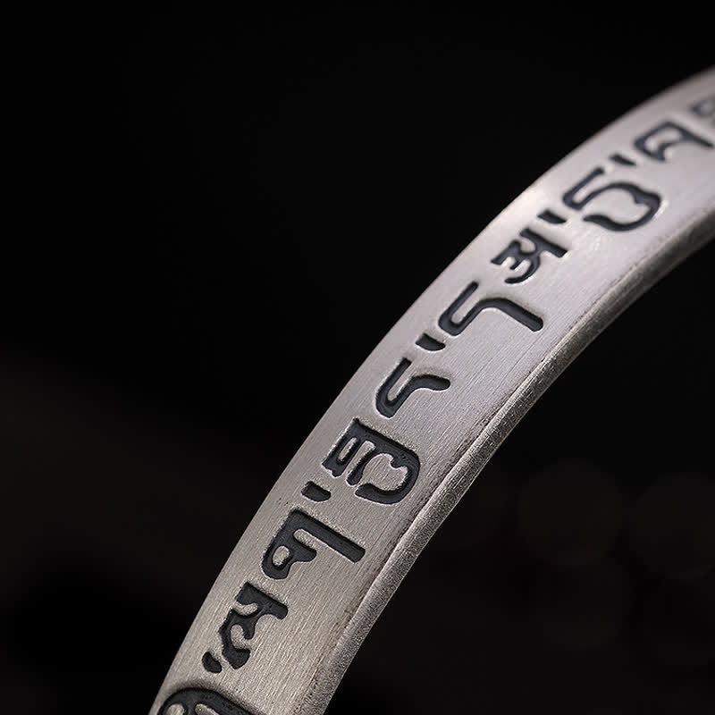 Buddha Stones 999 Sterling Silver Sei Vere Parole Cuore Sutra Protezione Bracciale Braccialetto