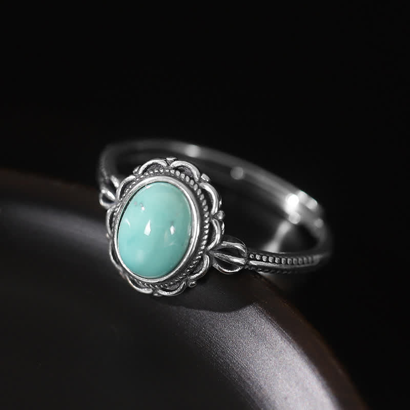 Anello di protezione in argento sterling 925 con agata rossa turchese tibetana