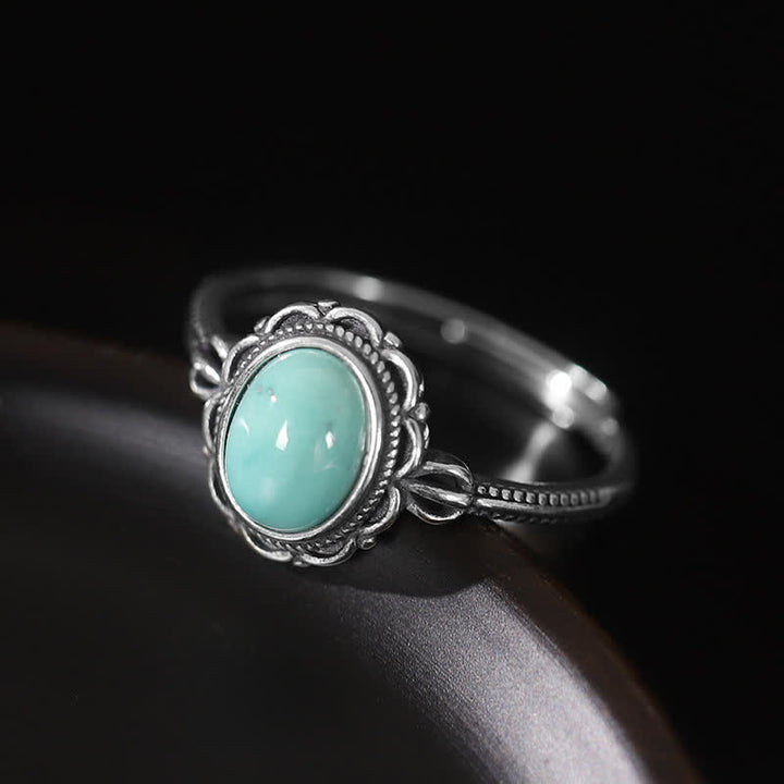 Anello di protezione in argento sterling 925 con agata rossa turchese tibetana