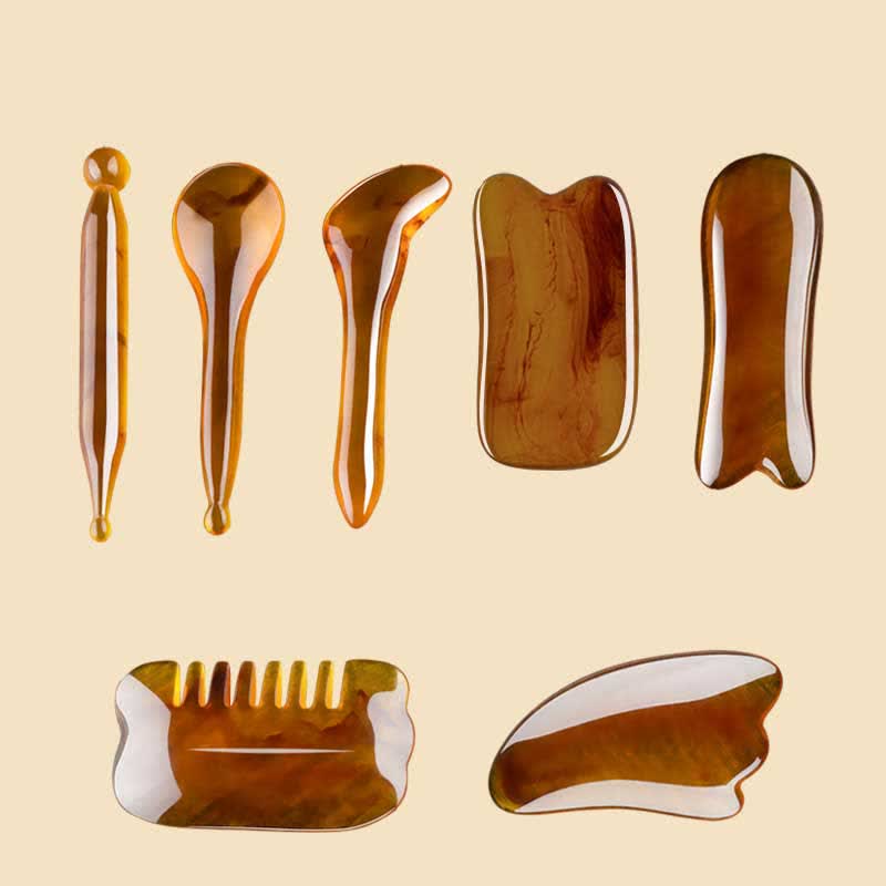 Set di pettini per massaggio completo del corpo e del viso Gua Sha in resina
