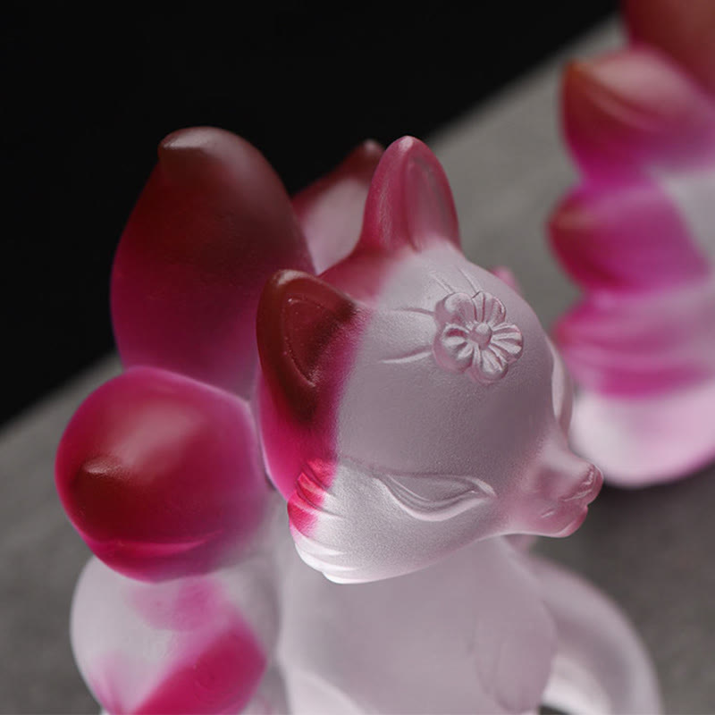 Buddha Stones Piccola Volpe a nove code Successo Forza Casa Figurina Decorazione - image 6