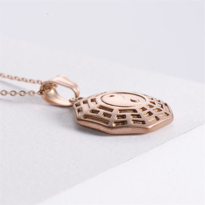 Collana con ciondolo a catena in acciaio al titanio e bilancia Bagua Yin Yang - image 11