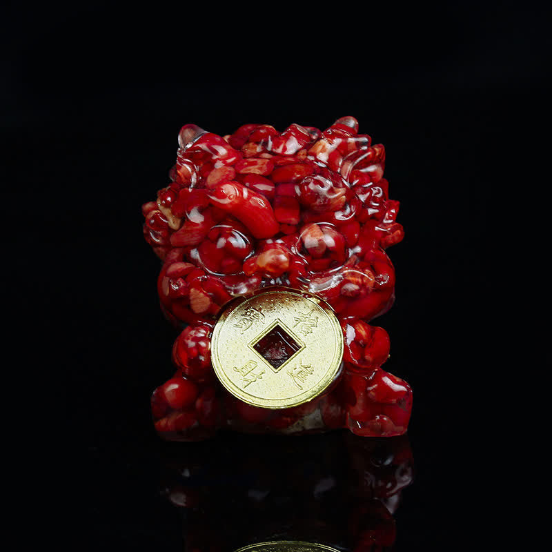 Buddha Stones fatte a mano carine PiXiu moneta d'oro cristallo Fengshui energia ricchezza fortuna decorazione della casa