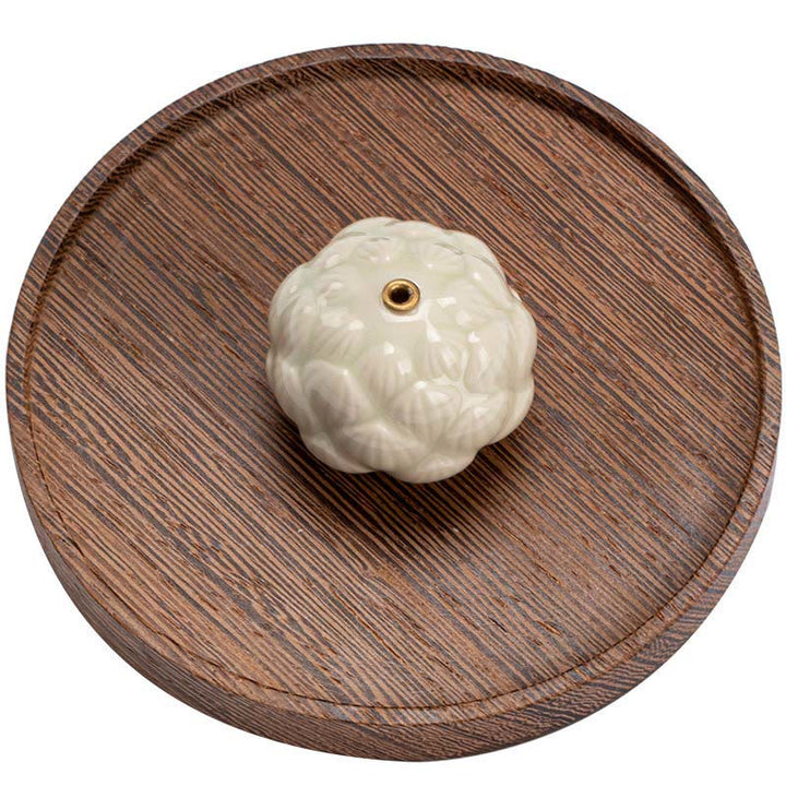 Buddha Stones Mini Fiore di Loto Meditazione Bastoncino di Ceramica Piccolo Bruciatore di Incenso Decorazione