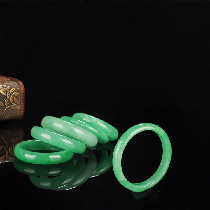 Bracciale rigido in giada con Buddha Stones, per guarigione, abbondanza e protezione. - image 10