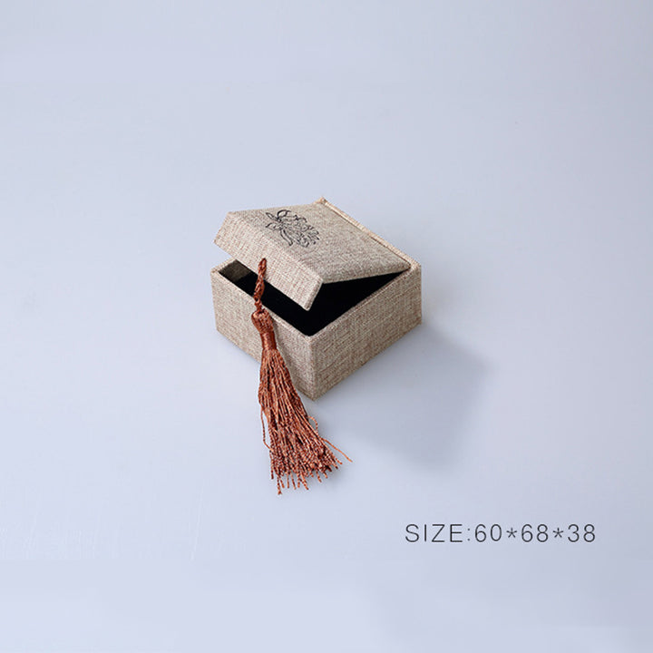 Scatola portaoggetti per gioielli con motivo a loto Buddha Stones , scatola regalo con nappe - image 3
